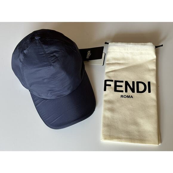 Fendi Baseball Cap Dark Blue Hat Made in Italy FXQ768 NWT $550 main image 3
